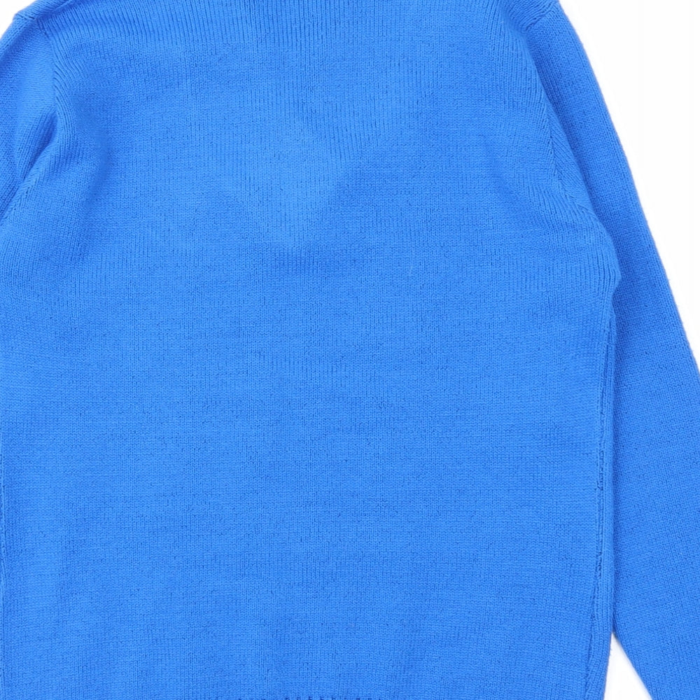 CHIC Womens Blue Pullover Jumper Size S
