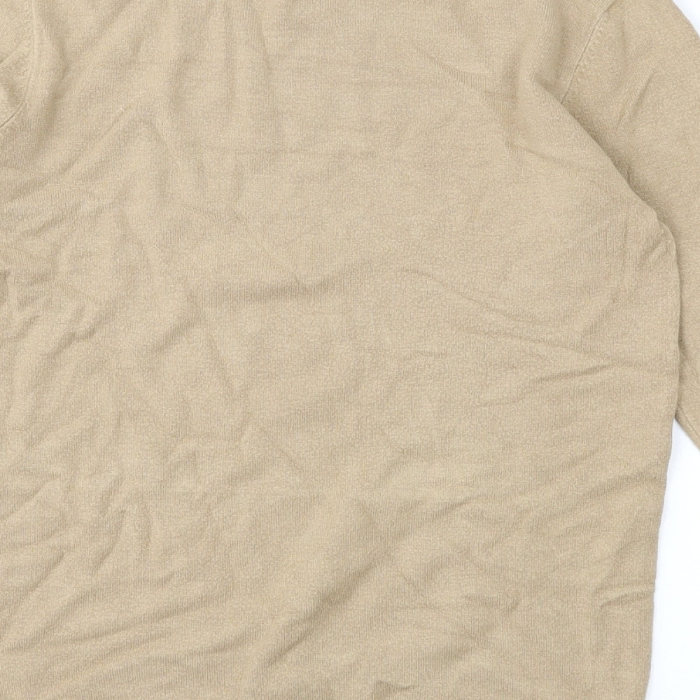 Zara Womens Beige Jersey Basic T-Shirt Size 6