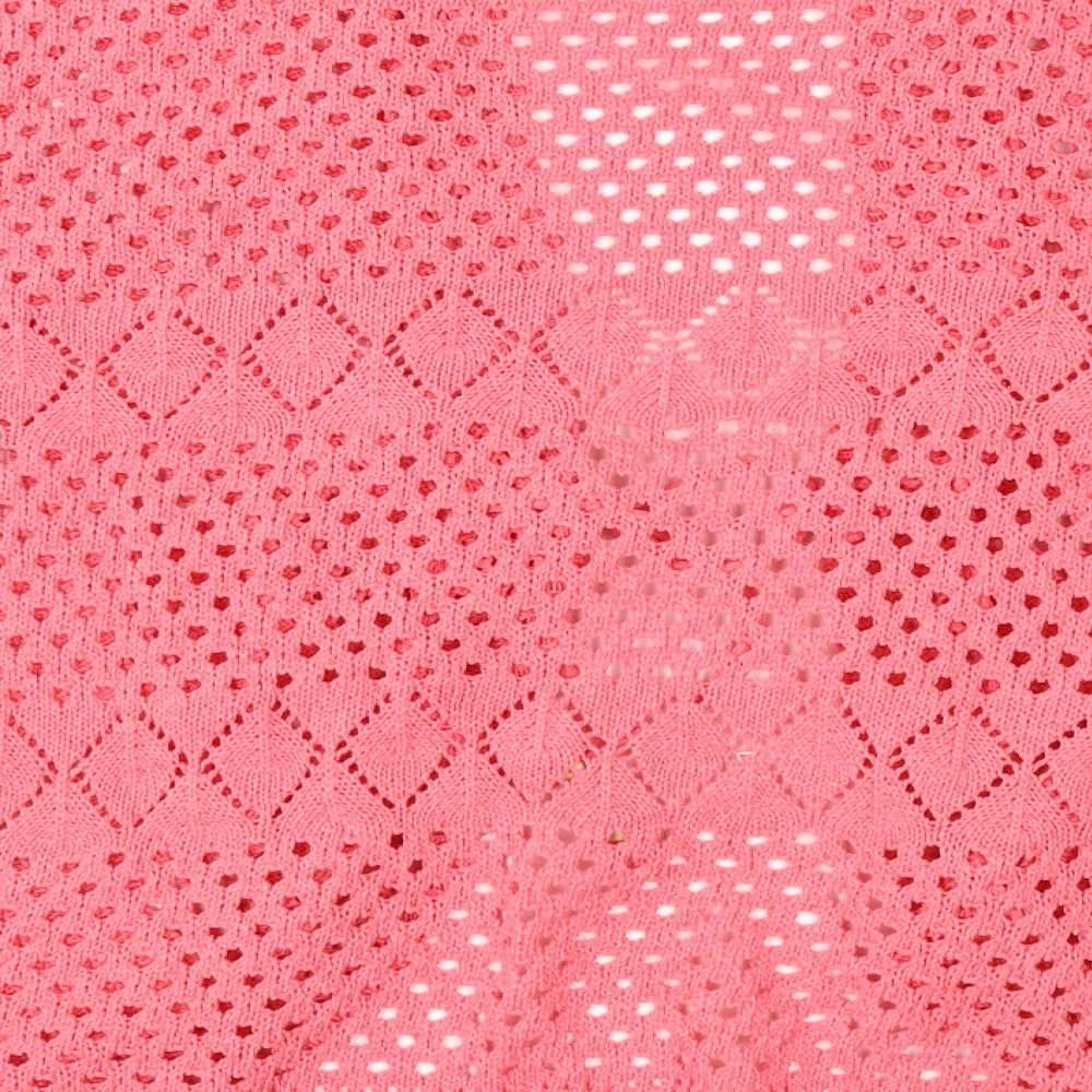 CHIC Womens Pink Knit Cardigan Jumper Size XL
