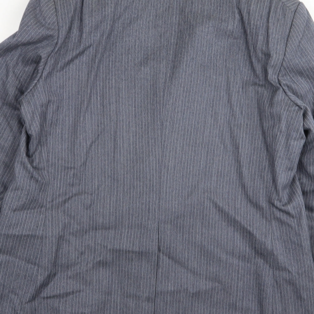 dunn and co Mens Blue Striped Jacket Blazer Size 40