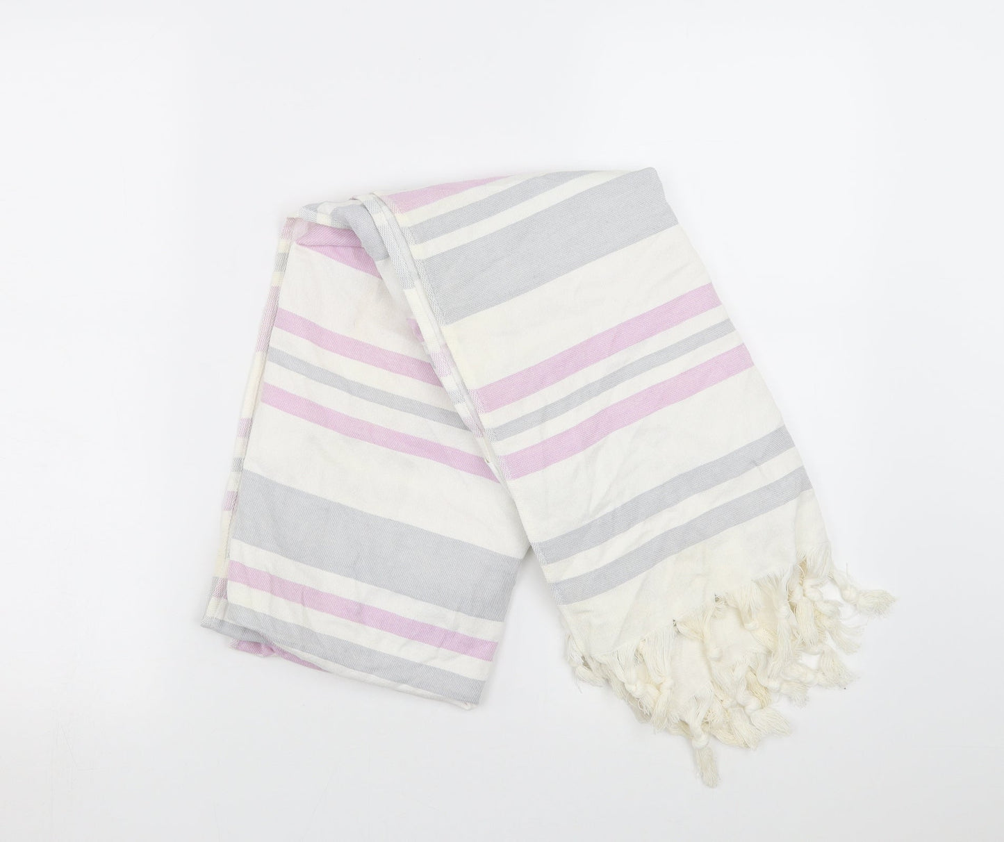 Avon Womens White Striped Shawl/Wrap