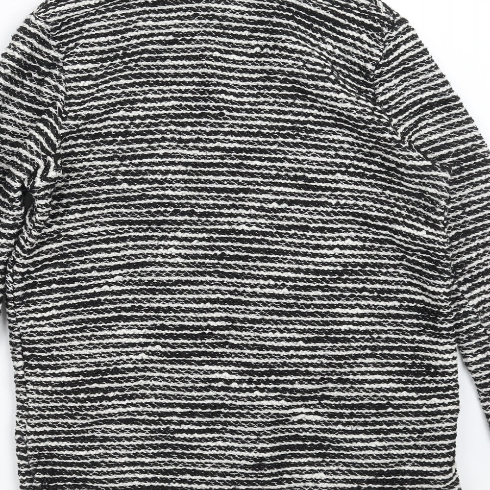 H&M Womens Black Striped Cardigan Jumper Size S