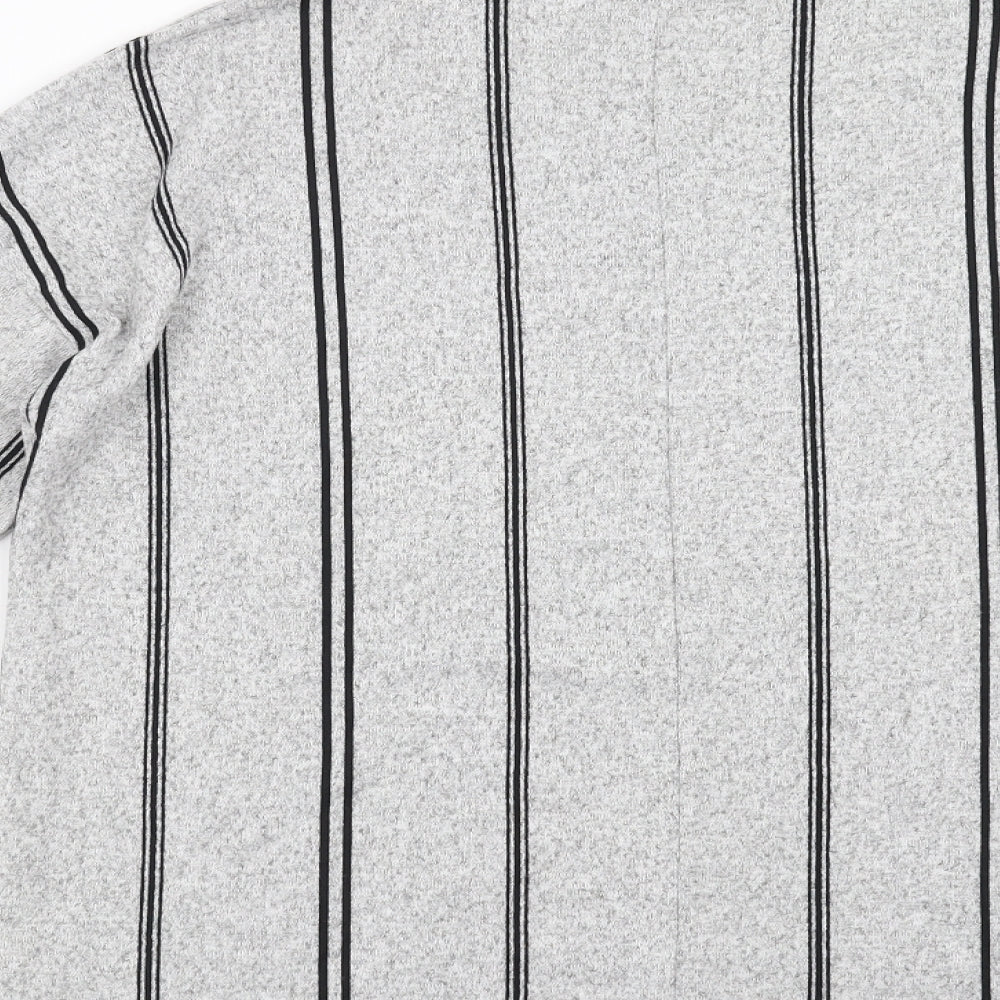 F&F Womens Grey Striped Pullover Jumper Size 12