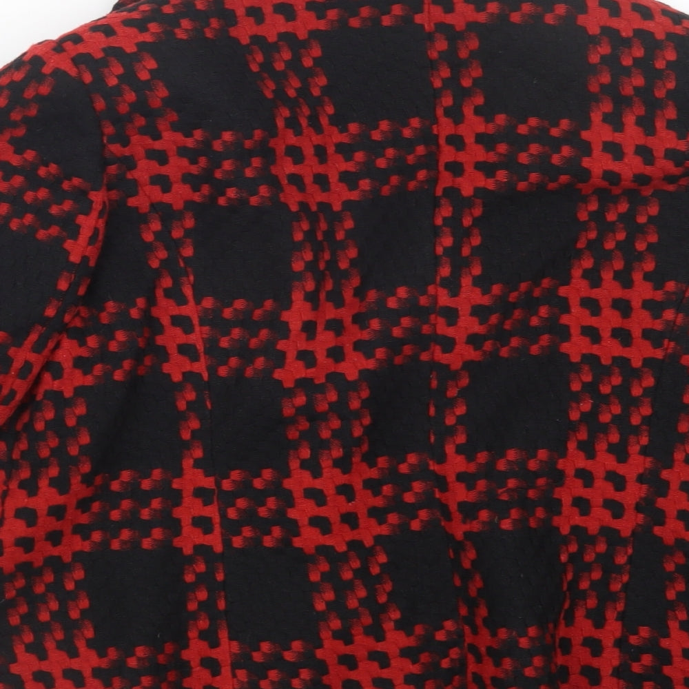 SF Collection Womens Red Geometric Jacket Size 16