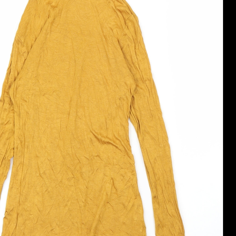 Active Basic Womens Yellow Rayon Basic T-Shirt Size S