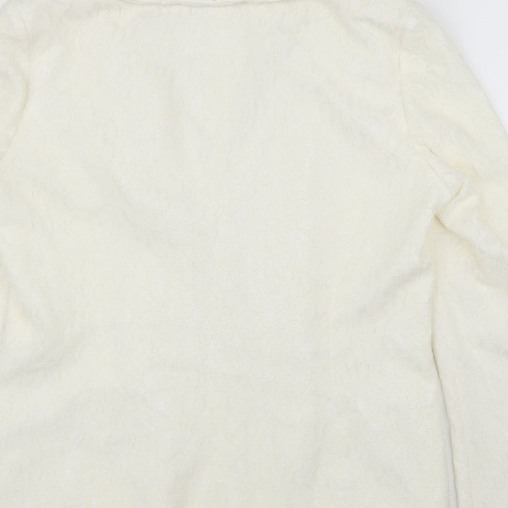 HEINE Womens Ivory Floral Cardigan Jumper Size 14