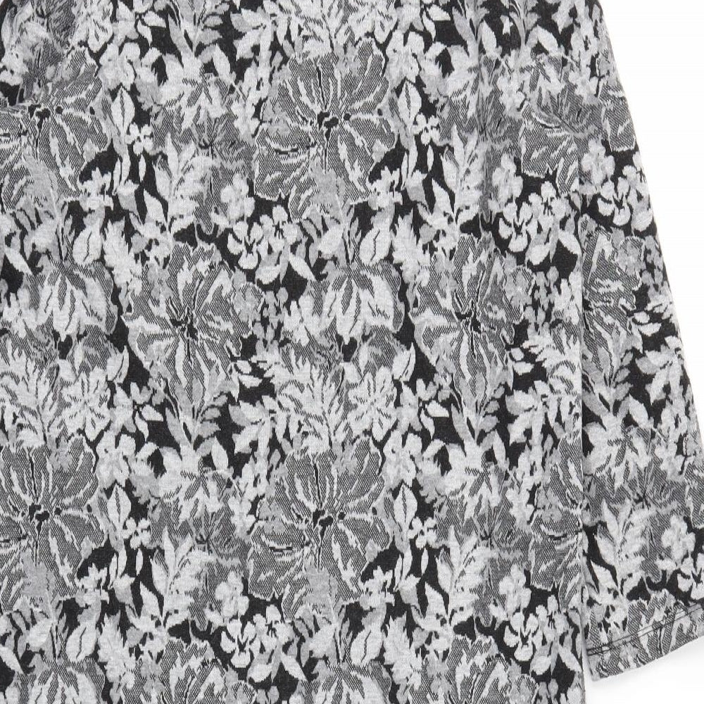 TU Womens Grey Floral A-Line Size 10