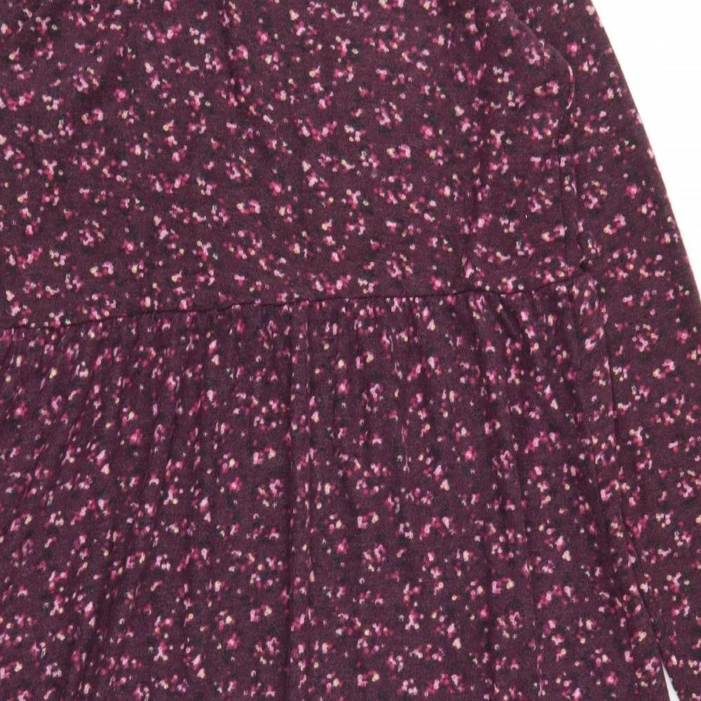 STUDIO Womens Purple Floral Fit & Flare Size 12