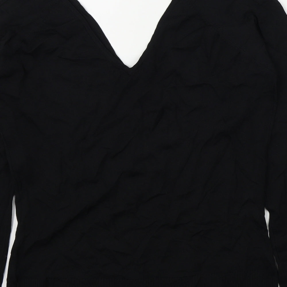 evie Womens Black Pullover Jumper Size 14 - open shoulders