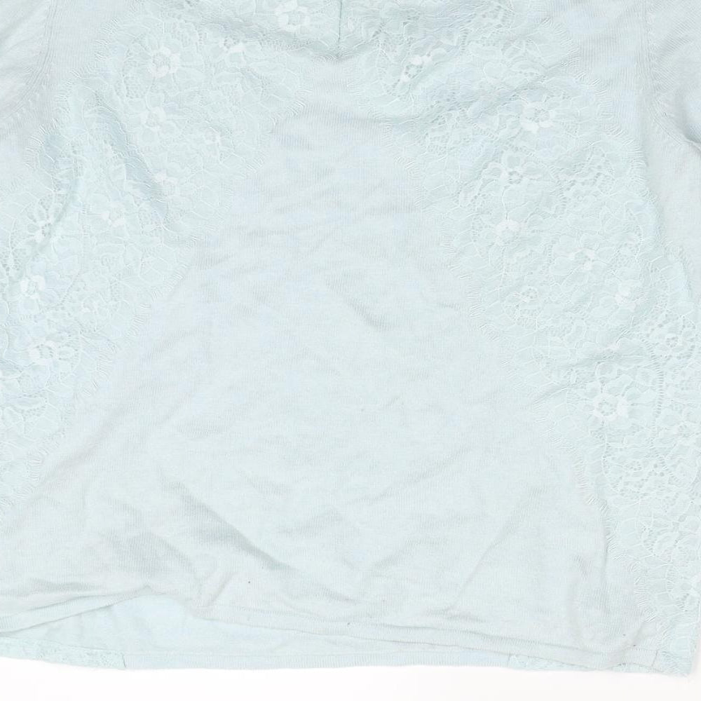 Coast Womens Blue Floral Basic Blouse Size M