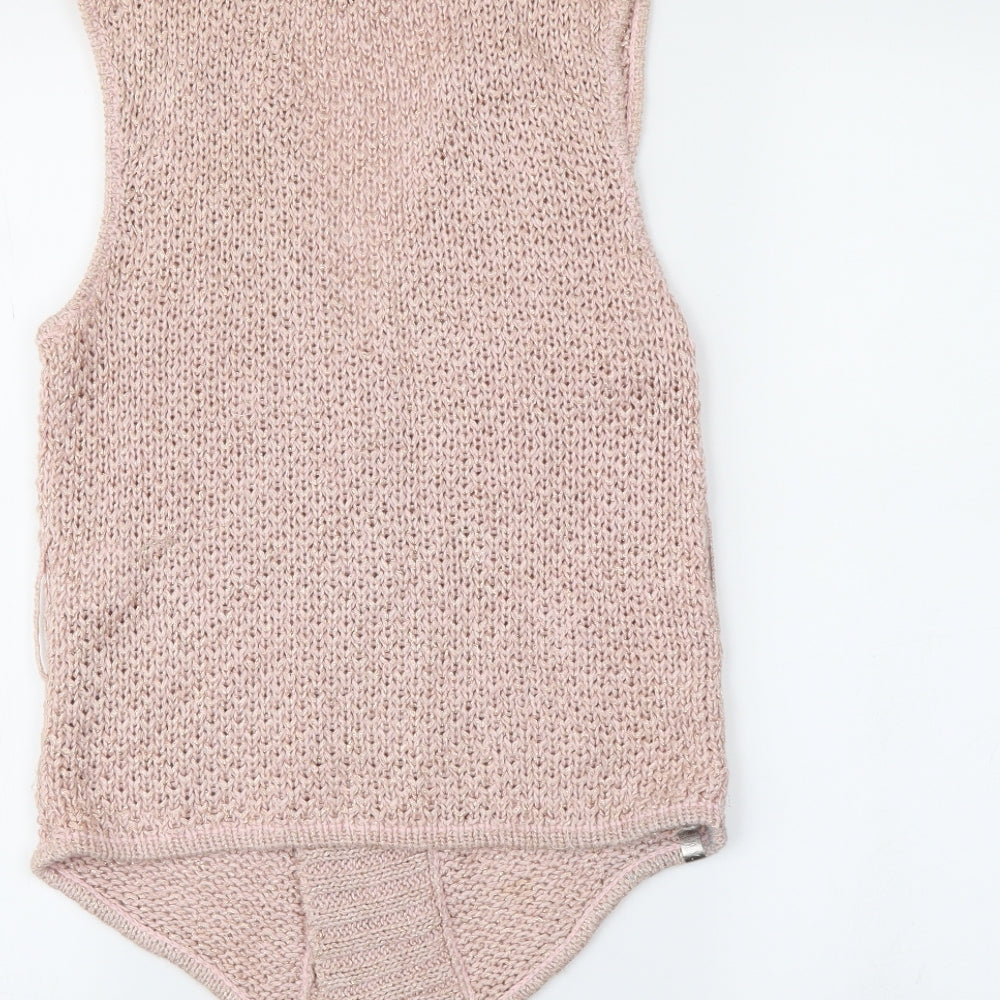 VILA Womens Pink Wrap Jumper Size M