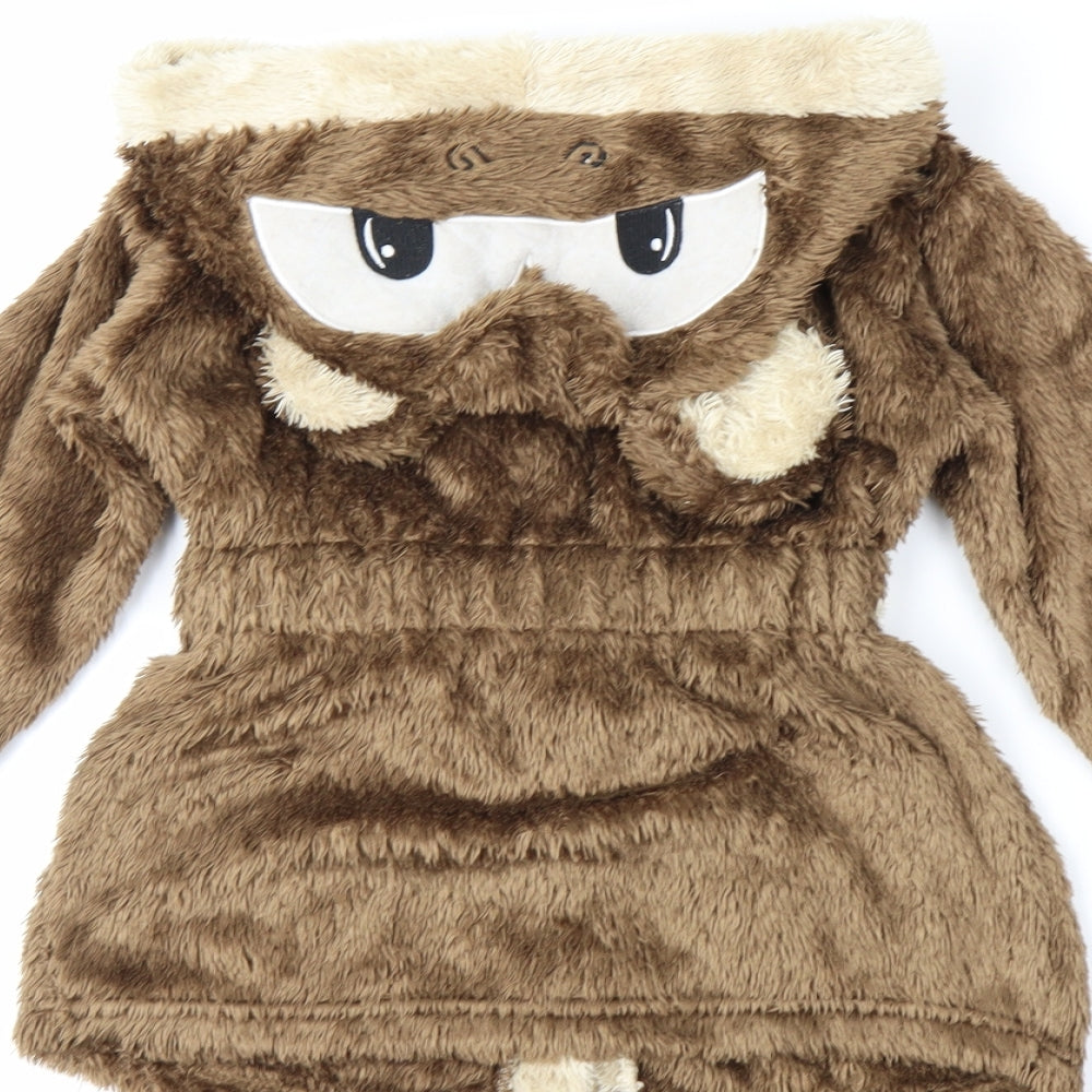 Preworn Girls Brown Solid Capri Robe Size 2-3 Years - BEAR