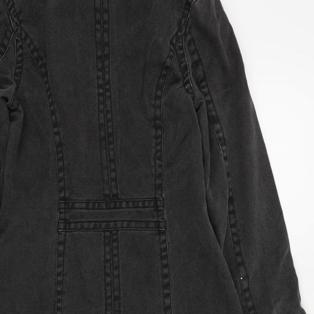 bisou deve Womens Grey Overcoat Jacket Size S