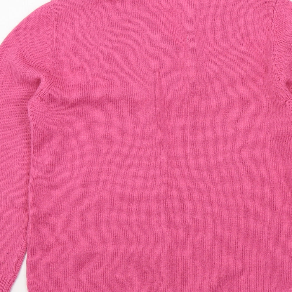 Preworn Womens Pink Floral Pullover Jumper Size 6