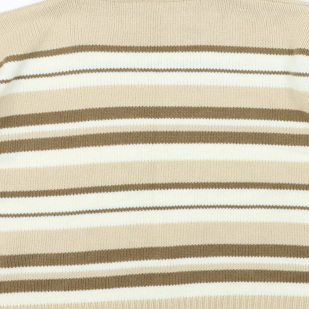 Bonmarché Womens Brown Striped Pullover Jumper Size XL