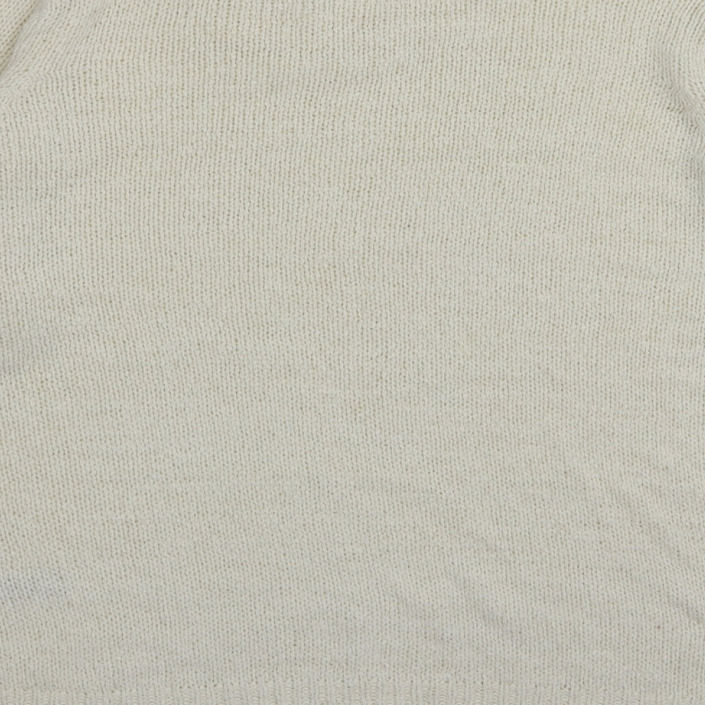 DASH Womens White Pullover Jumper Size 16