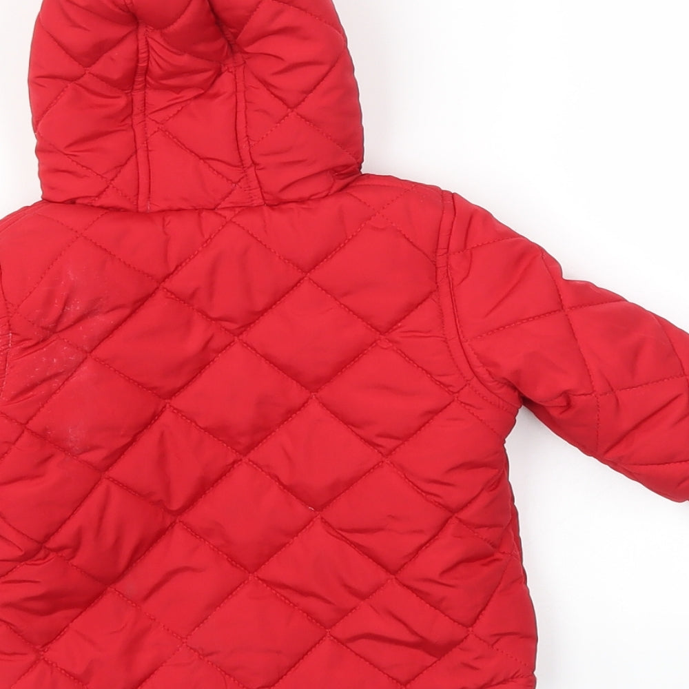 Babaluno Boys Red Basic Coat Coat Size 3-6 Months