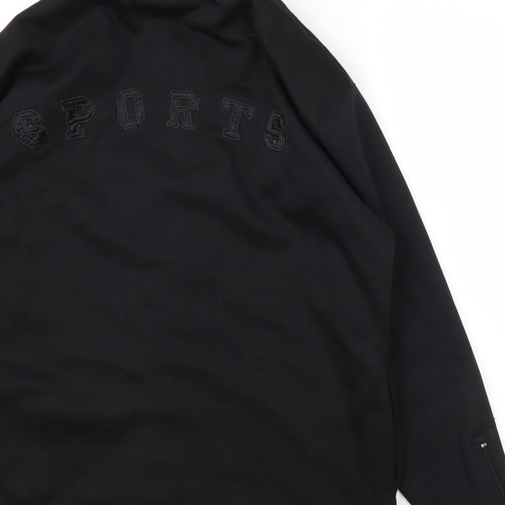Casual Wear Mens Black Full Zip Hoodie Size L