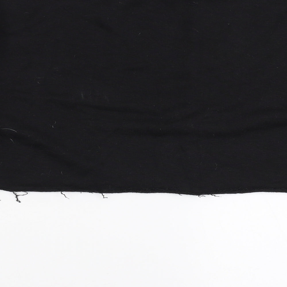 Nasty Gal Womens Black Pullover Sweatshirt Size 10 - cropped distressed hem