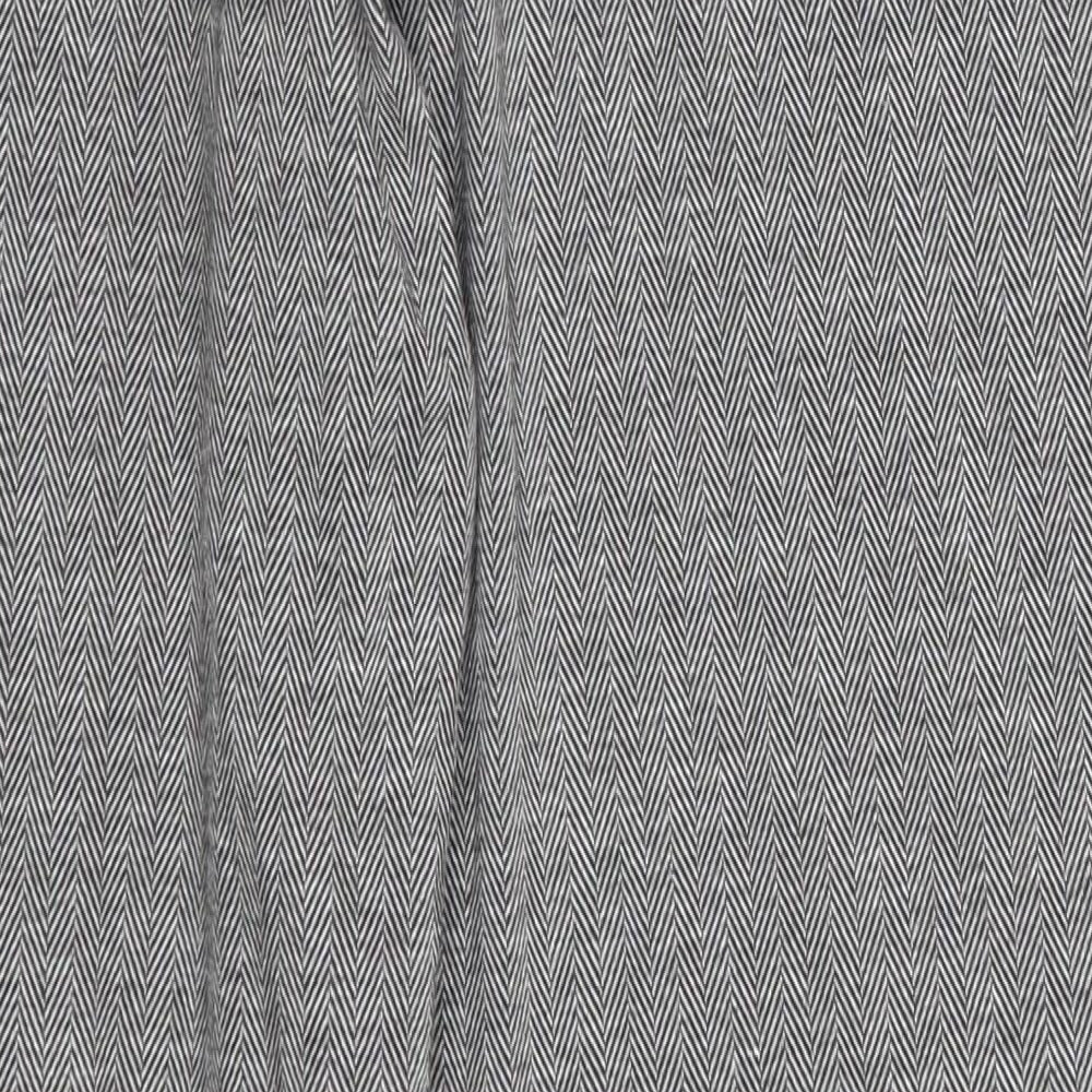 Marks and Spencer Womens Grey Herringbone Trousers Size 12 L28 in