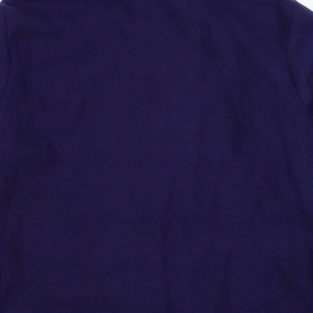 Anne De Lancay Womens Blue Fleece Jacket Size M