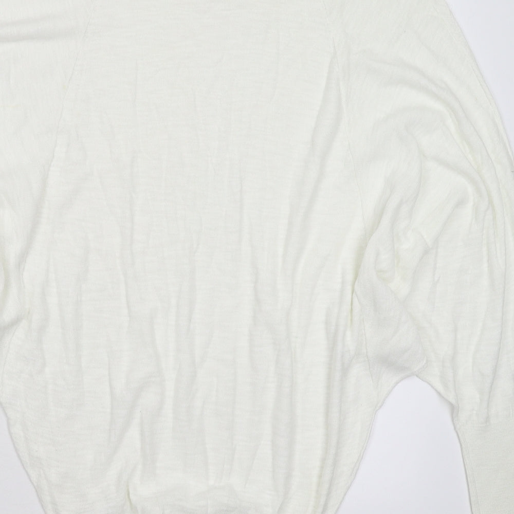 NEXT Womens White Knit Pullover Jumper Size XS - Oversized