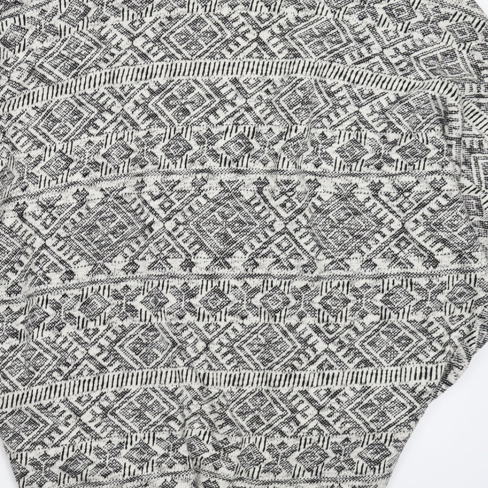 Atmosphere Womens Grey Geometric Knit Cardigan Jumper Size M - Oversized