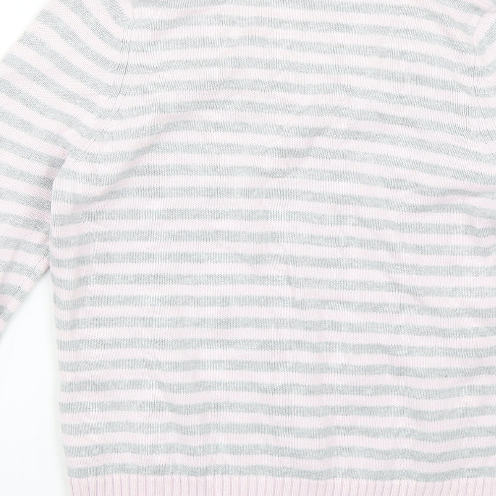 Marks & Spencer Womens Pink Striped Pullover Jumper Size 12