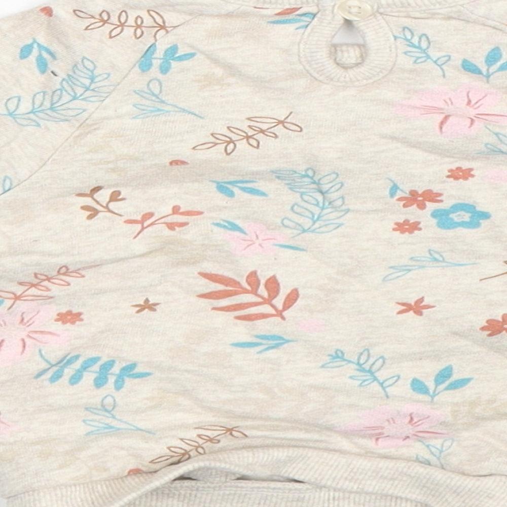 George Baby Beige Floral Pullover Jumper Size 3-6 Months