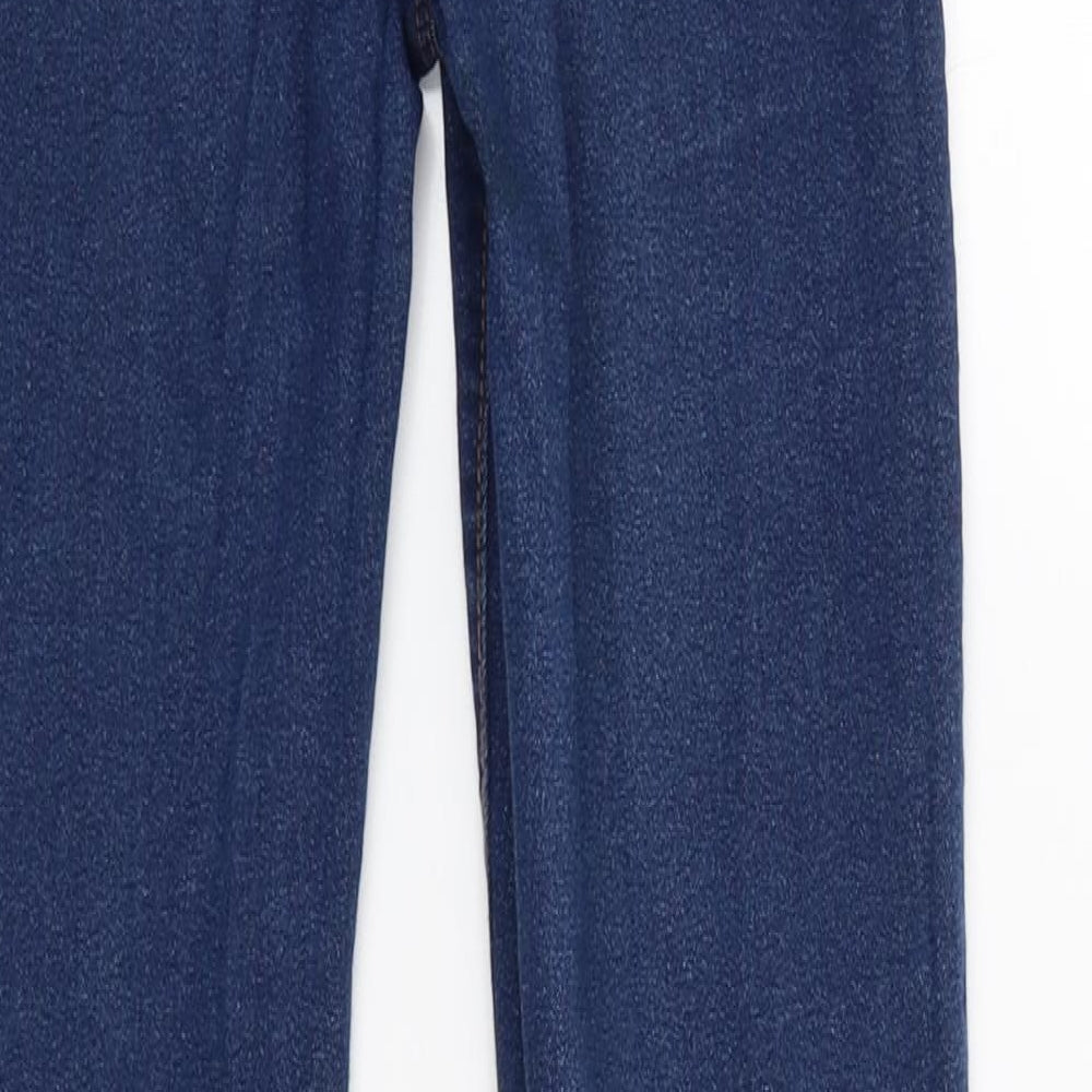 Brand and care label for denim.co women’s blue jegging trousers, size UK 8, 29-inch leg