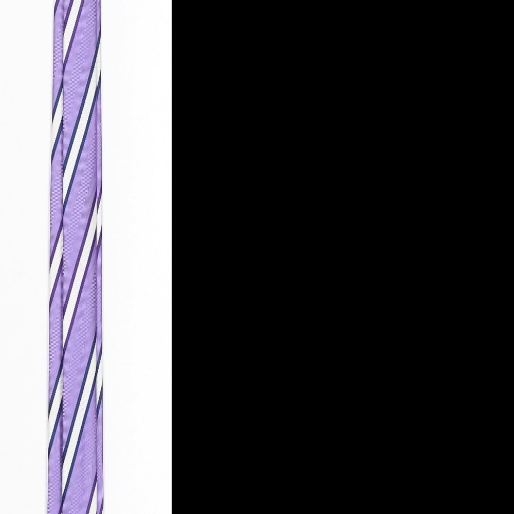 George Mens Purple Striped Pointed Tie One Size