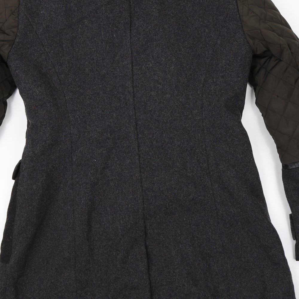 New Look Womens Grey Overcoat Coat Size 10