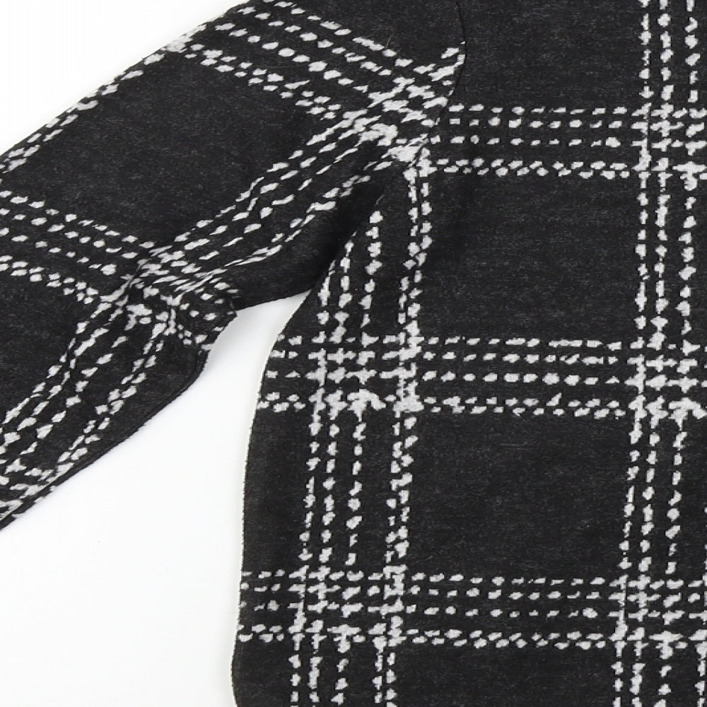 NEXT Womens Black Check Pullover Jumper Size 8