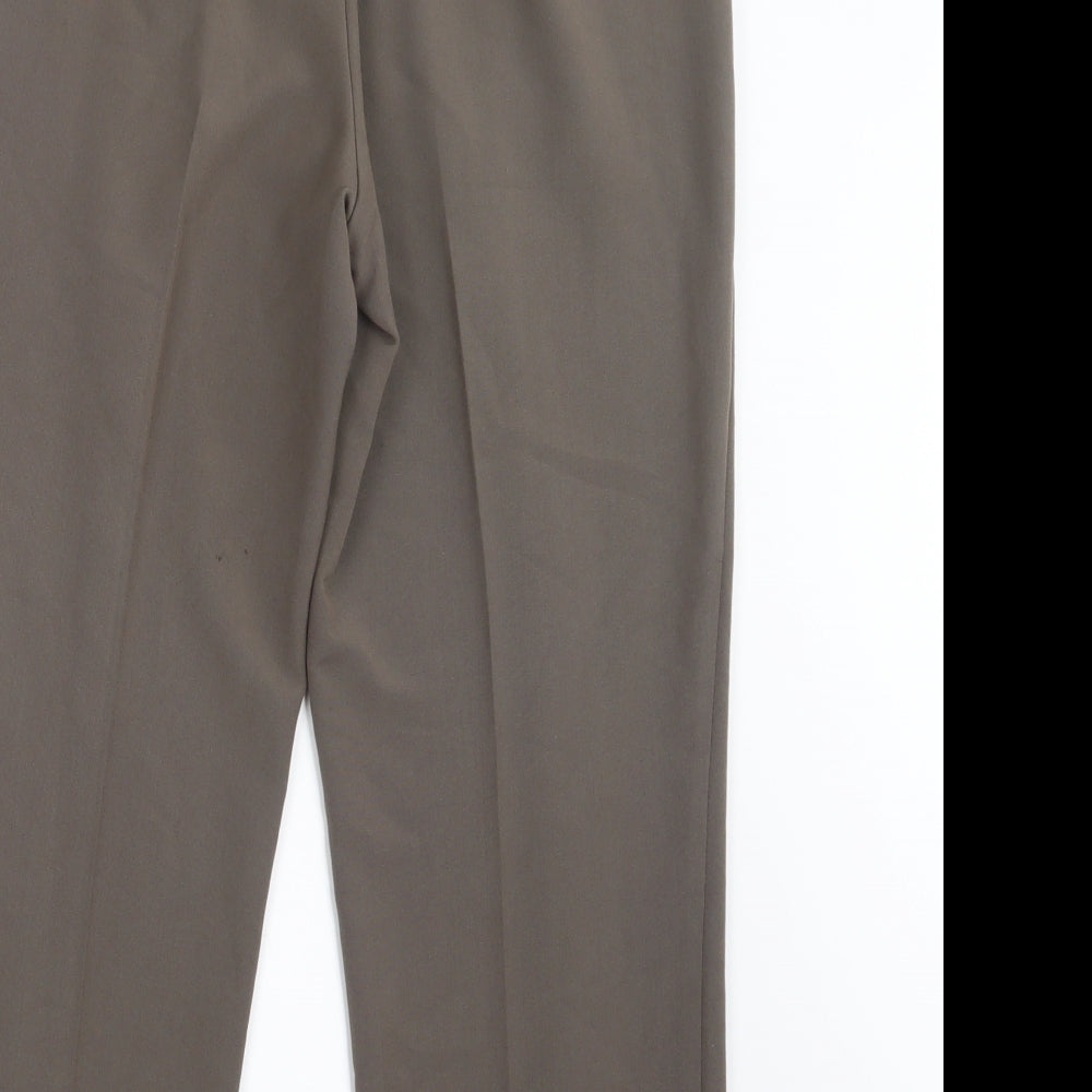 Mia Moda Womens Brown Trousers Size 12 L24.5 in
