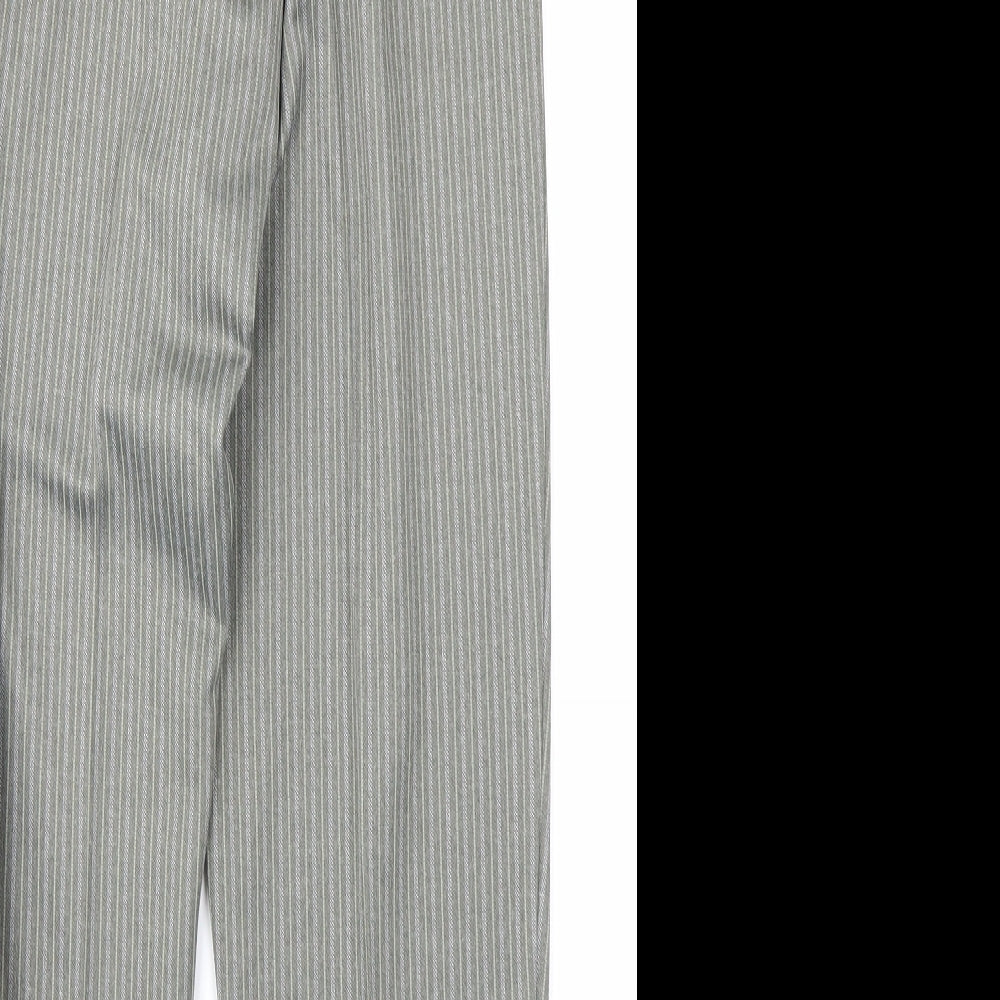 Berkertex Womens Green Striped Trousers Size 14 L26 in