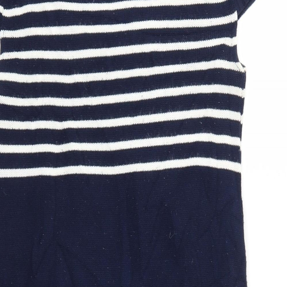 New Look Womens Blue Striped Jumper Dress Size M
