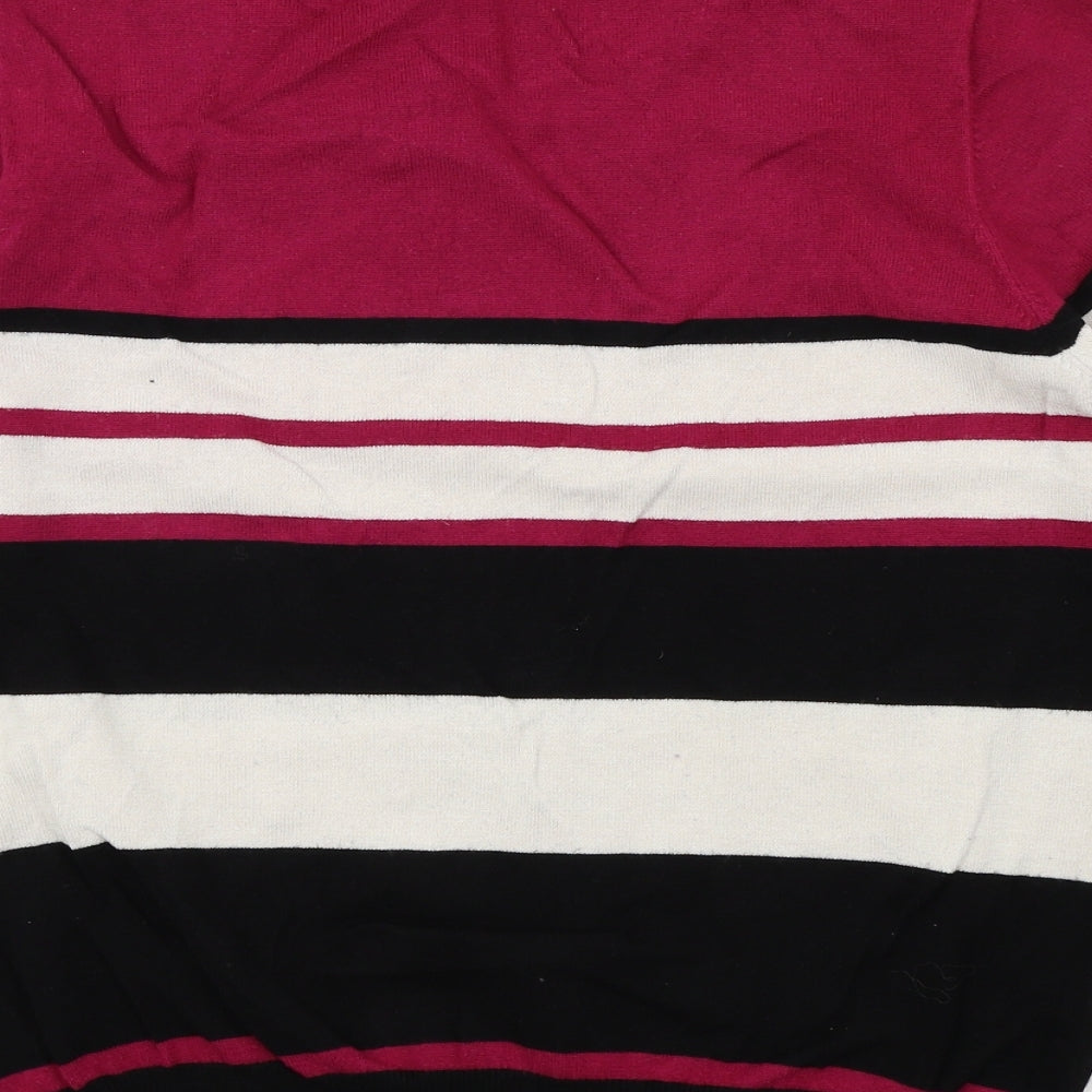 TEXT Womens Multicoloured Striped Pullover Jumper Size L