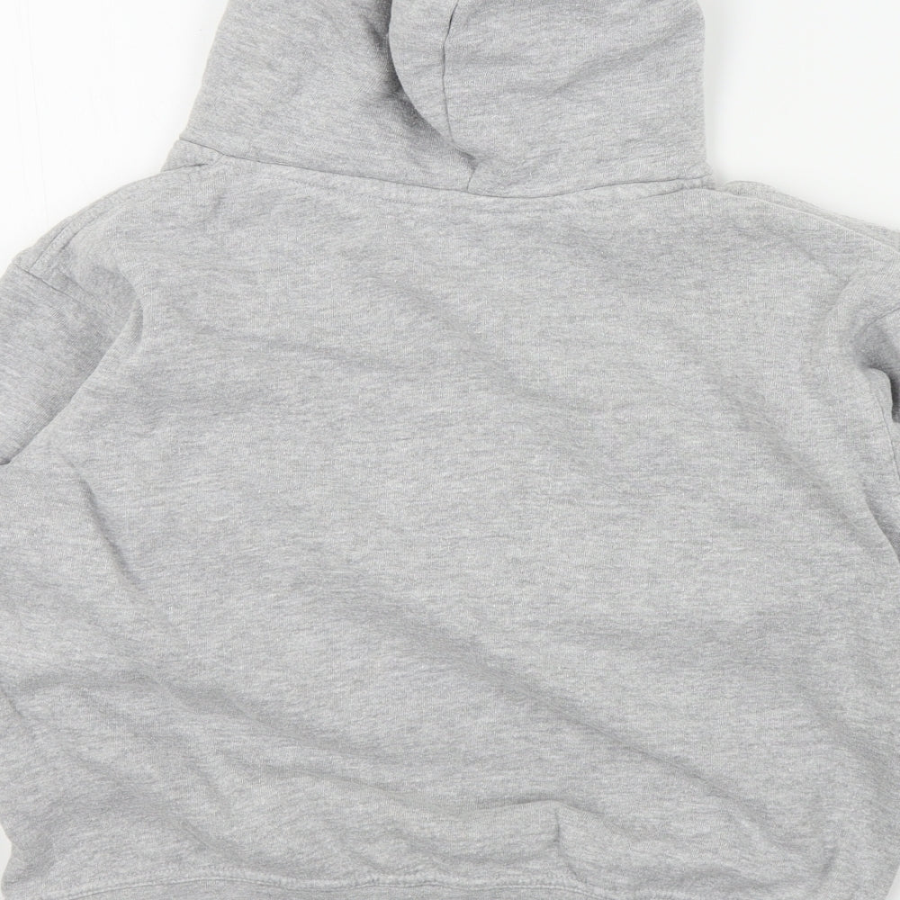 WRAP Womens Grey Colourblock Pullover Hoodie Size S