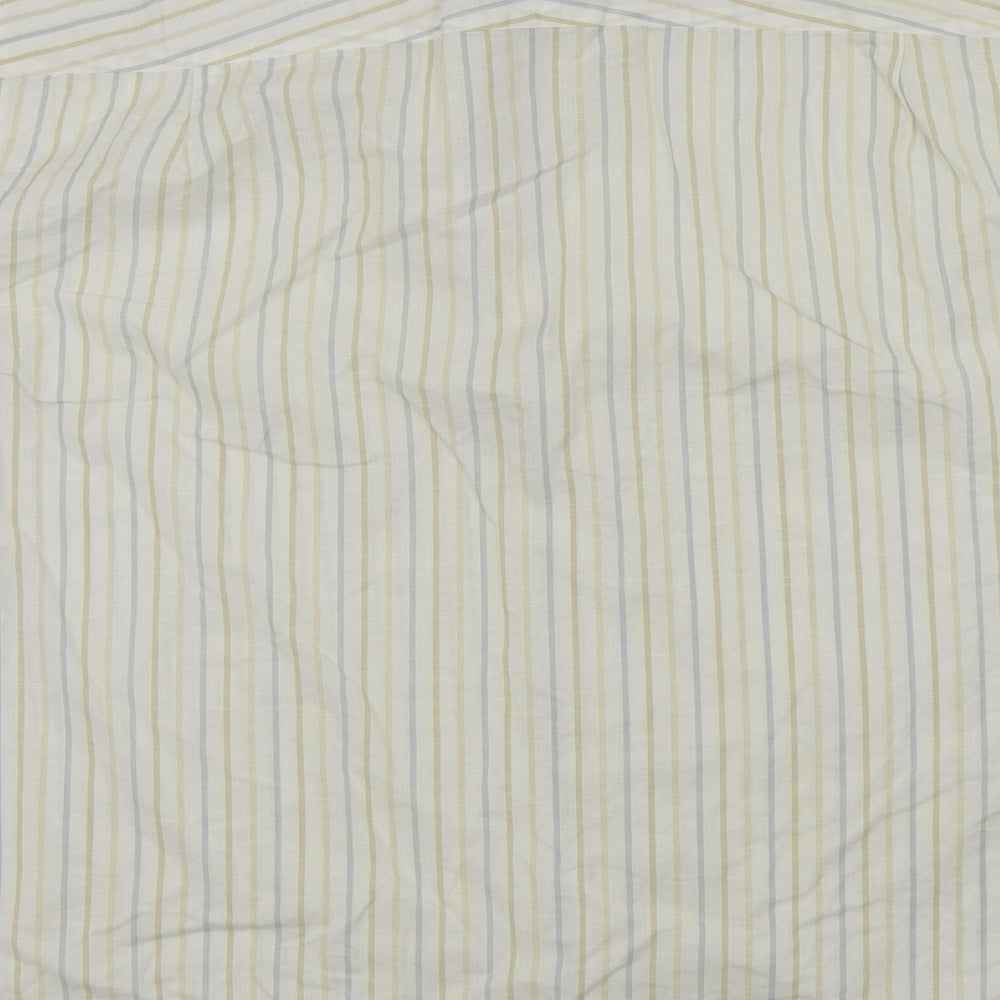 Marks & Spencer Mens Beige Striped Button-Up Size XL
