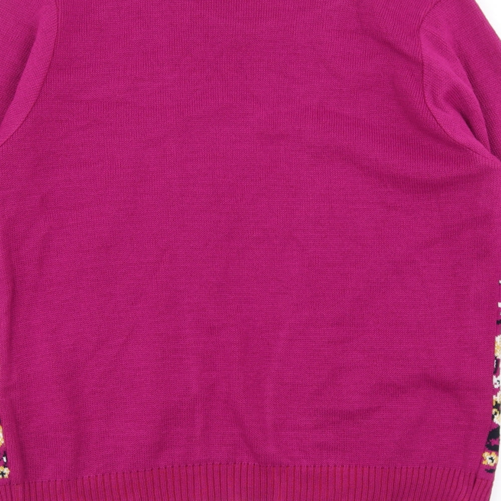 ARISTA Womens Pink Floral Pullover Jumper Size 10