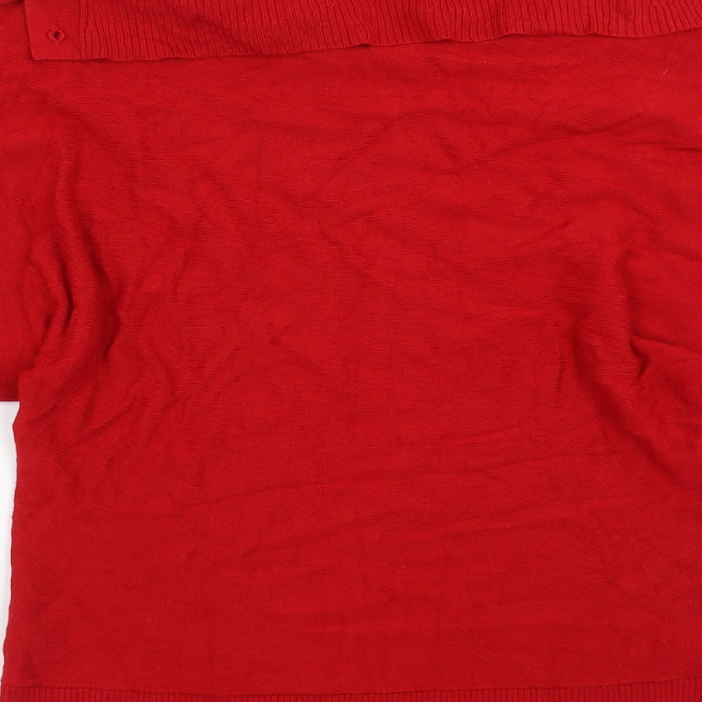 New Look Womens Red Pullover Jumper Size 12