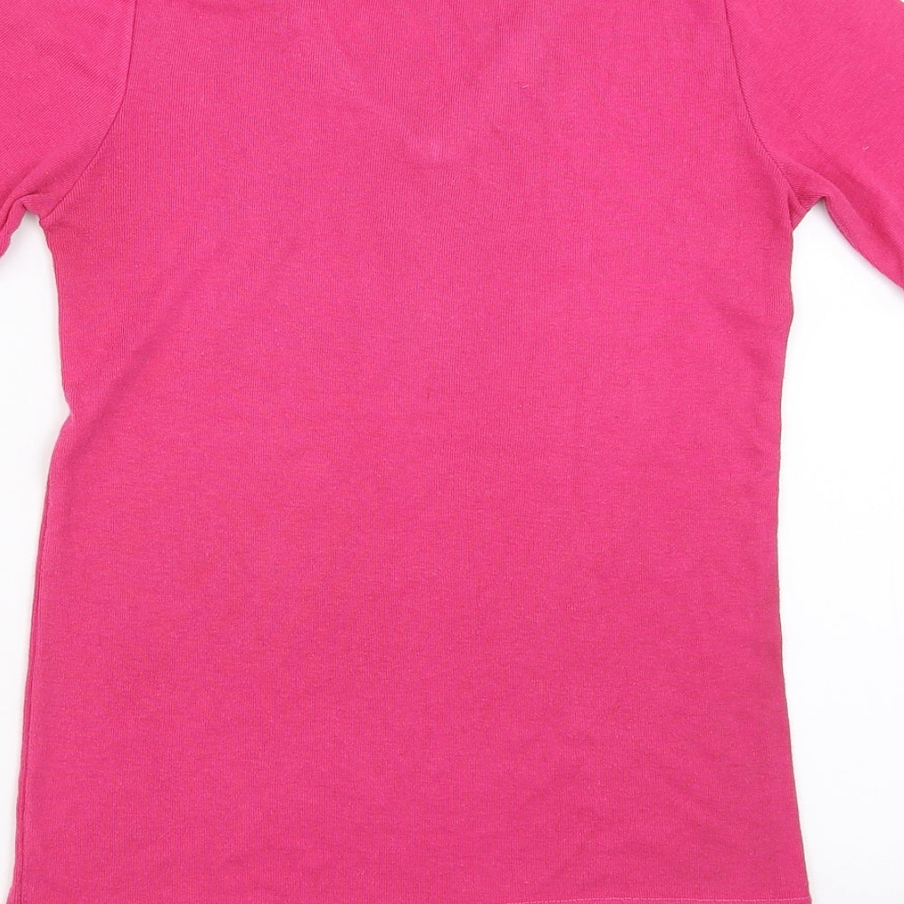 Claire Womens Pink Basic T-Shirt Size M