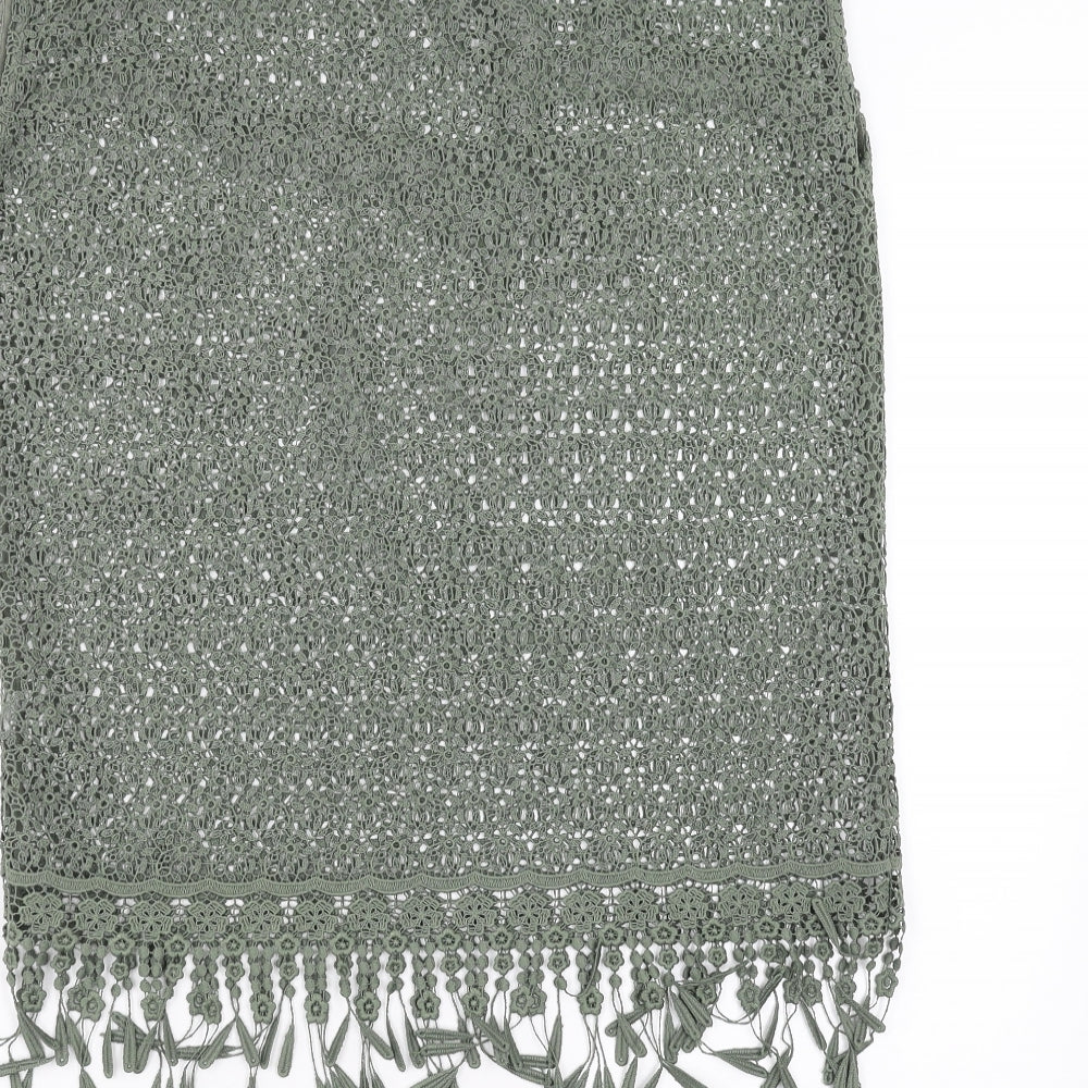 NEXT Womens Green Floral Basic Blouse Size 10 - sheer lace