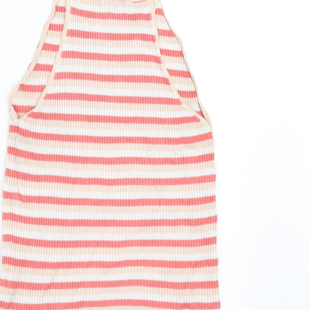 Primark Womens Pink Striped Pullover Jumper Size 12