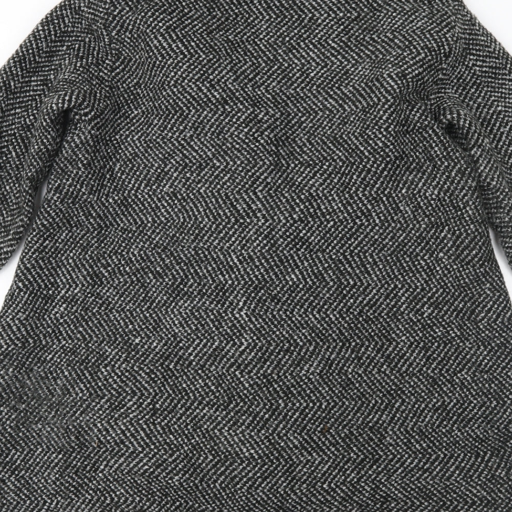 Atmosphere Womens Grey Geometric Overcoat Coat Size M