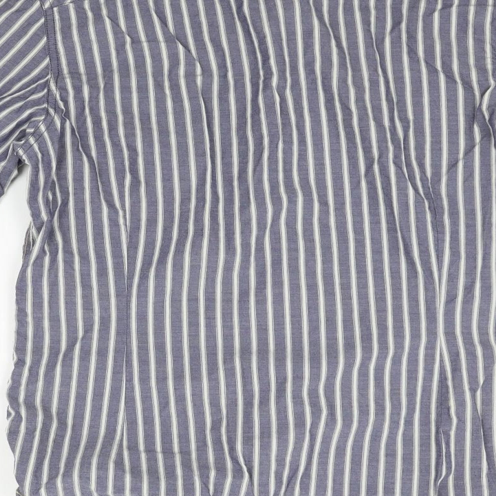 NEXT Mens Black Striped Button-Up Size M