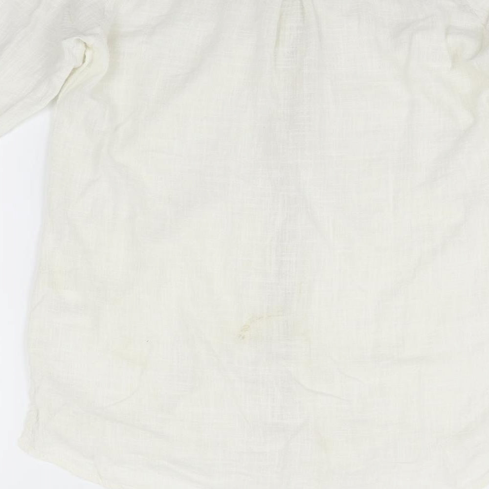 Cream Womens White Basic Button-Up Size 10