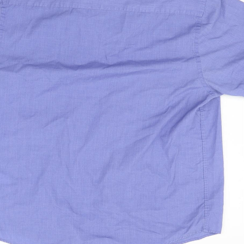Vintage Mens Blue Button-Up Size L