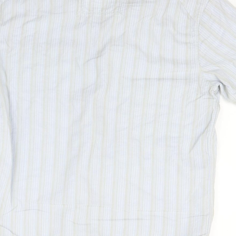 NEXT Mens Blue Striped Button-Up Size M