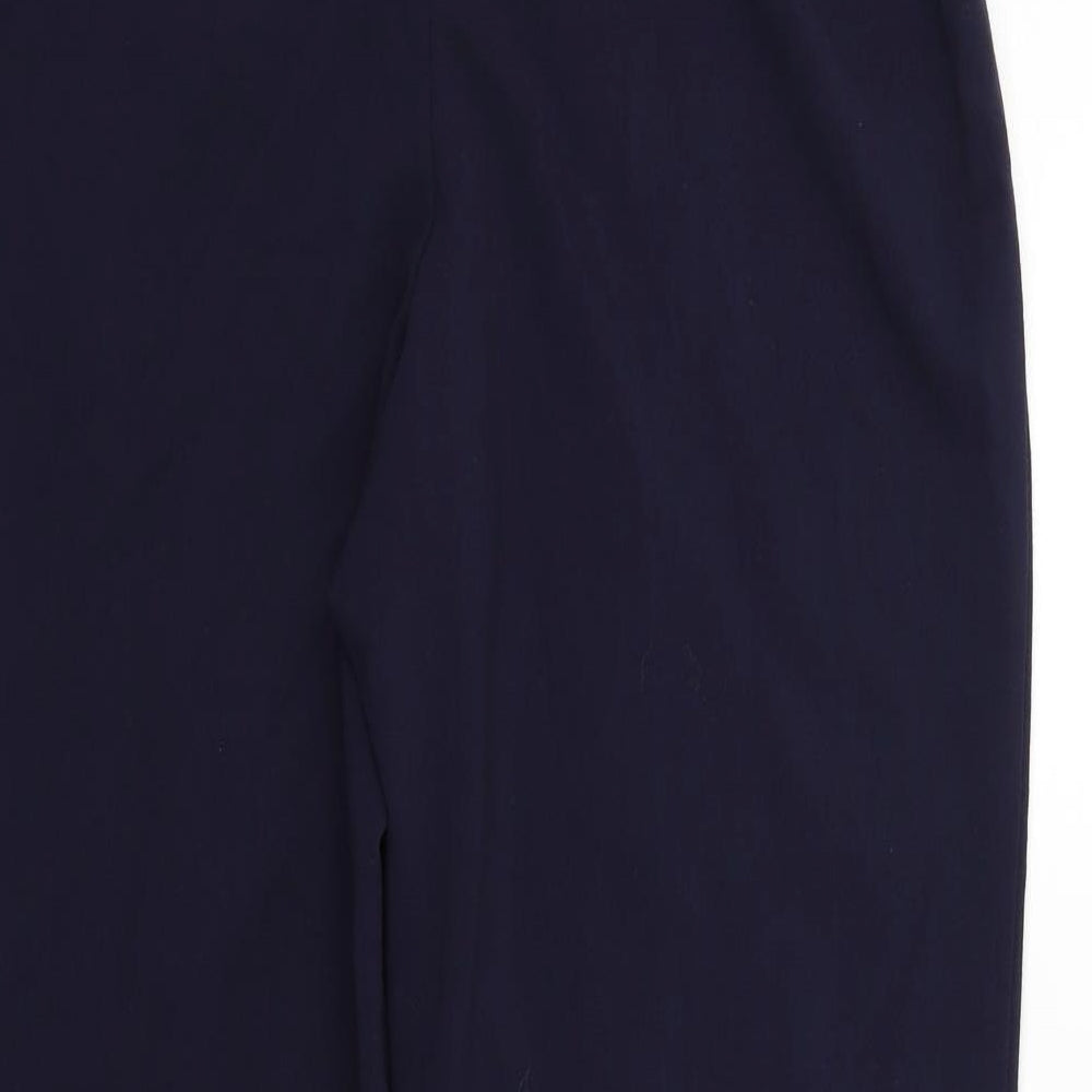 EWM Womens Black Trousers Size 16 L30 in - Elastic Waist Band